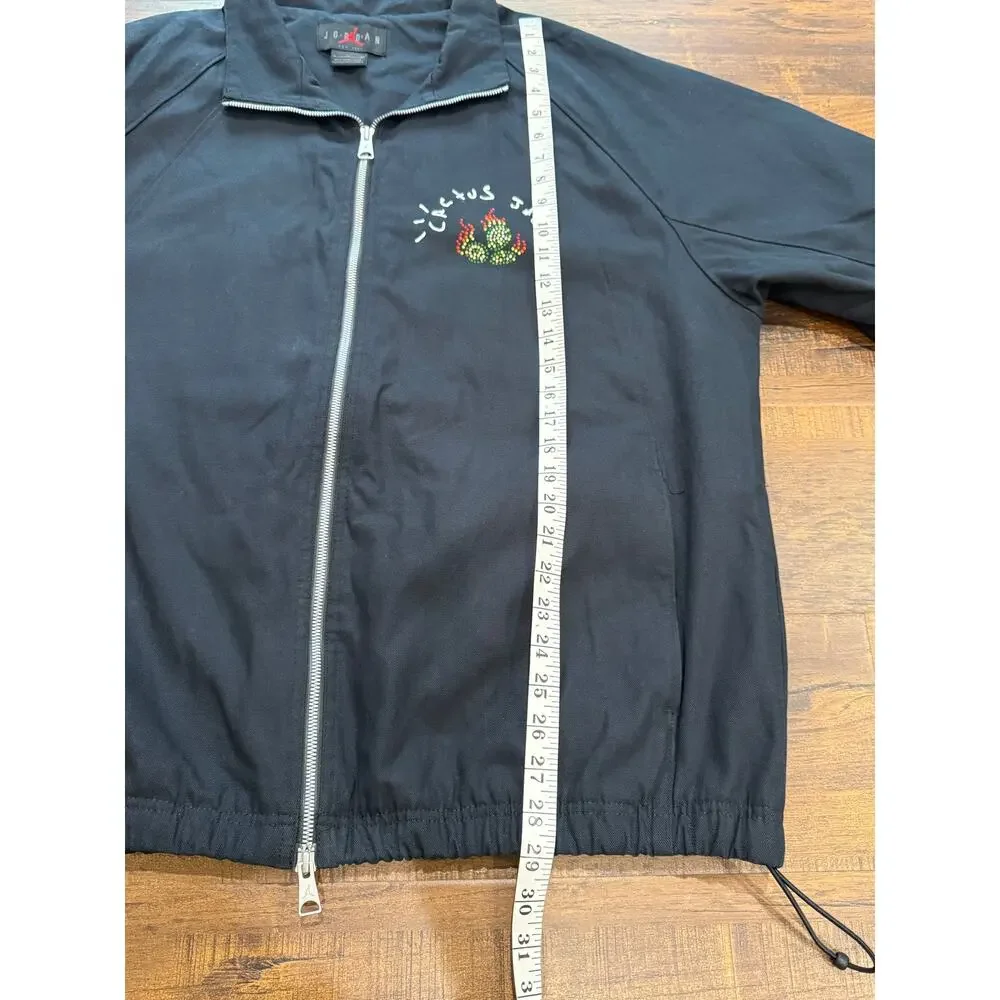 Cactus Jack x Air Jordan Flight Jacket XL Black Travis Scott Graphic Streetwear
